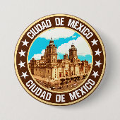 Mexico City Ronde Button 7,6 Cm (Voorkant)