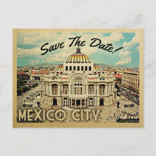 Mexico City Save the Date Palacio de Bellas Artes Aankondigingskaart
