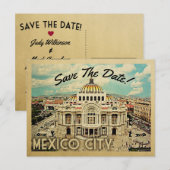 Mexico City Save the Date Palacio de Bellas Artes Aankondigingskaart (Voorkant / Achterkant)