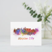 Mexico City skyline in waterverf Briefkaart (Staand voorkant)