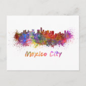 Mexico City skyline in waterverf Briefkaart (Voorkant)