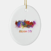 Mexico City skyline in waterverf Keramisch Ornament (Rechts)