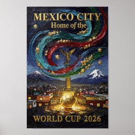 Mexico City Soccer Art 2026 Stadium City Poster