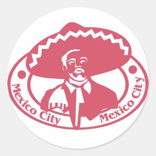 Mexico City Stamp Ronde Sticker (Voorkant)
