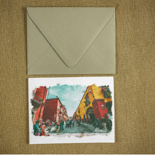 Mexico City Uitzicht CDMX Retro Vintage Reizen Briefkaart