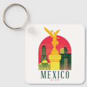 Mexico City Vintage Reizen Sleutelhanger (Voorkant)