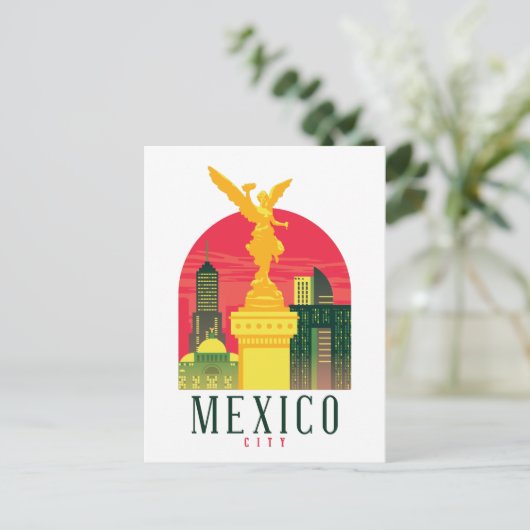 Mexico City Vintage Travel Briefkaart (Staand voorkant)
