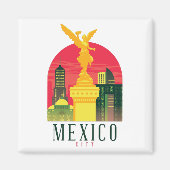 Mexico City Vintage Travel Briefkaart Magneet (Voorkant)