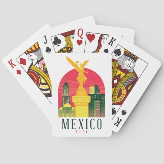 Mexico City Vintage Travel Briefkaart Pokerkaarten (Achterkant)
