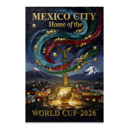Mexico City Voetbal Kunst 2026 Stadion Perfect Poster