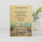 Mexico City Wedding Invitation Palacio Bellas Arte Kaart (Staand voorkant)
