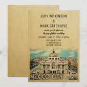 Mexico City Wedding Invitation Palacio Bellas Arte Kaart (Voorkant / Achterkant)