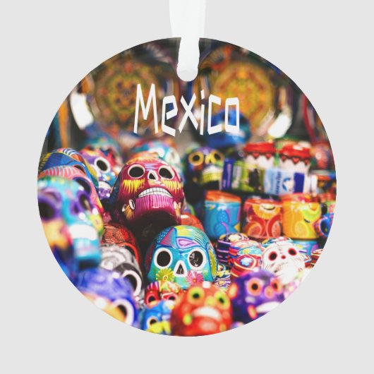 Mexico Colorful Bright skulls Ornament (achterkant)