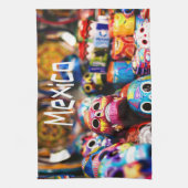 Mexico Colorful Bright skulls Theedoek (Verticaal)