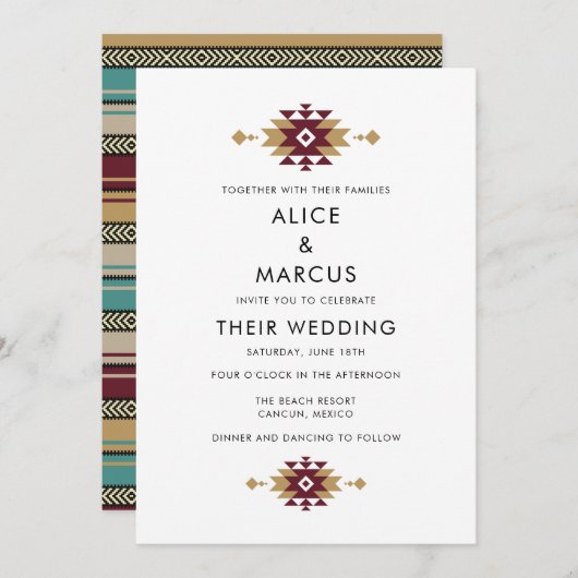 Mexico Colorful Summer Dert Wedding Kaart (Voorkant / Achterkant)
