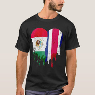 Mexico Costa Rica Flag Heart Citizen Groot patriot T-shirt
