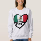 Mexico Country Code Flag Heart, MEX Trui (Voorkant)