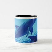 Mexico, Cozumel. Dolfijn met flensoren, Tursiops Tweekleurige Koffiemok (Center)