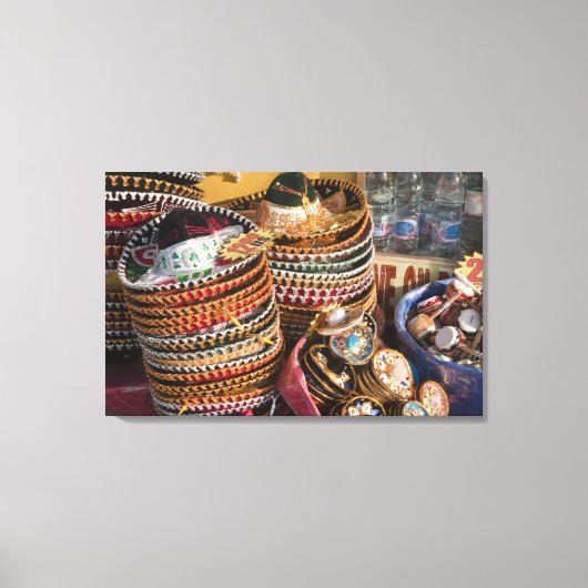 Mexico, Cozumel. Souvenirs in Isla de Cozumel Canvas Afdruk (Voorkant)