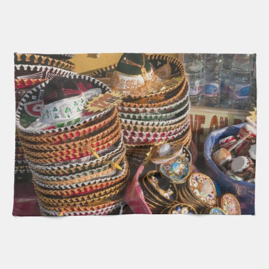 Mexico, Cozumel. Souvenirs in Isla de Cozumel Theedoek (Horizontaal)