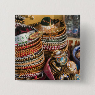 Mexico, Cozumel. Souvenirs in Isla de Cozumel Vierkante Button 5,1 Cm