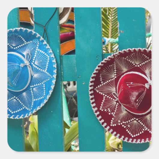 Mexico, Cozumel. Souvenirs in Isla de Cozumel Vierkante Sticker (Voorkant)