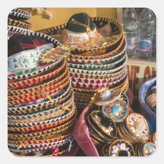 Mexico, Cozumel. Souvenirs in Isla de Cozumel Vierkante Sticker (Voorkant)