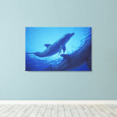 Mexico, Cozumel. Tuimelaar, Tursiops Canvas Afdruk (Insitu (Houten vloer))