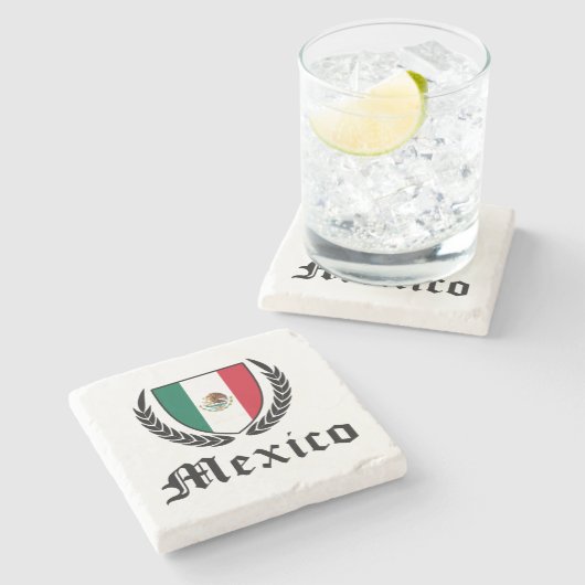 Mexico Crest Stenen Onderzetter (Zijkant)