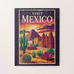 Mexico Cultuur Illustratie Reis Kunst Vintage Legpuzzel