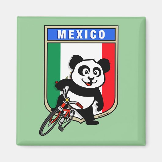 Mexico Cycling Panda Magneet (Voorkant)