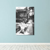 MEXICO, D.F., Mexico City, COYOACAN: Bench at Canvas Afdruk (Insitu (Houten vloer))