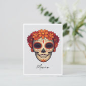 Mexico Dag van de Doden masker Illustratie Briefkaart (Staand voorkant)