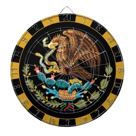 Mexico-dartboard en vlaggendonkerts/gameboard dartbord (Voorkant)