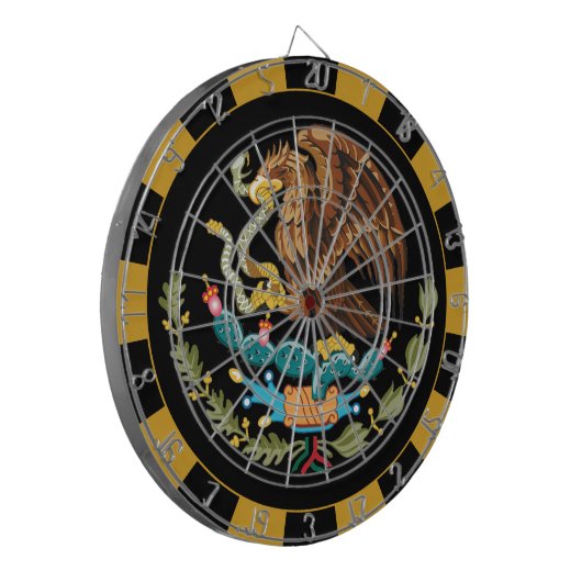 Mexico-dartboard en vlaggendonkerts/gameboard dartbord (Voorkant Links)
