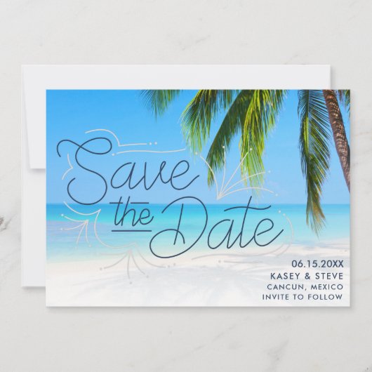 Mexico Destination Beach Wedding Save the Date (Voorkant)
