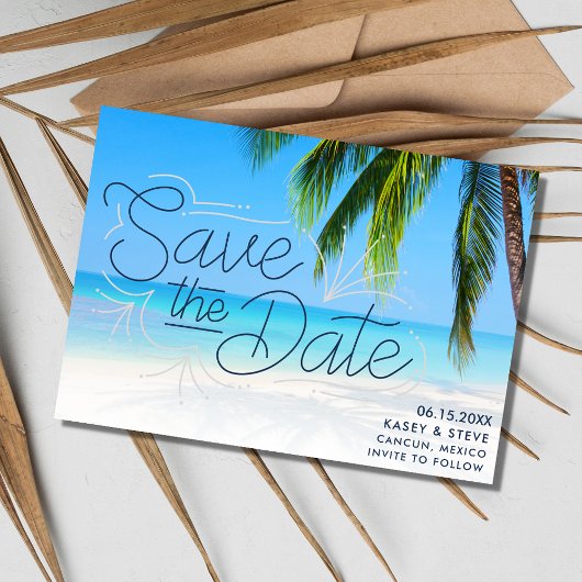 Mexico Destination Beach Wedding Save the Date