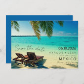 Mexico Destination Beach Wedding Save the Date (Voorkant / Achterkant)