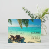 Mexico Destination Beach Wedding Save the Date (Staand voorkant)