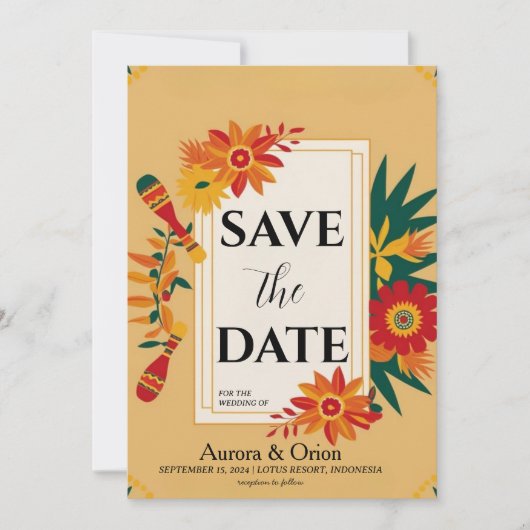 Mexico Destination Wedding Bewaar de datums Kaart (Voorkant)