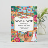 Mexico Destination Wedding Bewaar de datums Kaart (Staand voorkant)