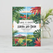 Mexico Destination Wedding Bewaar de datums Kaart (Staand voorkant)