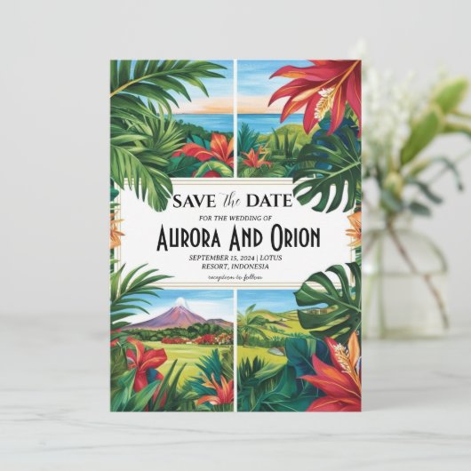 Mexico Destination Wedding Bewaar de datums Kaart (Staand voorkant)