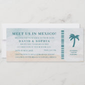 Mexico Destination Wedding Boarding Pass Kaart (Voorkant)