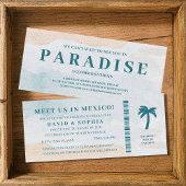 Mexico Destination Wedding Boarding Pass Kaart