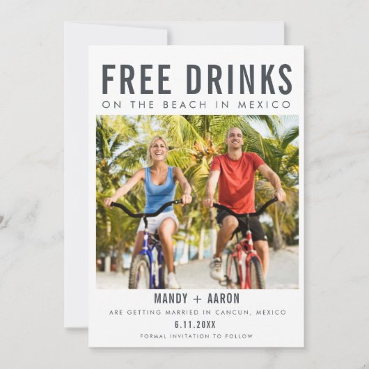 Mexico Destination Wedding Foto Save The Date (Voorkant)