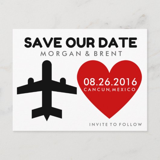 Mexico Destination Wedding Save Date Briefkaarten (Voorkant)