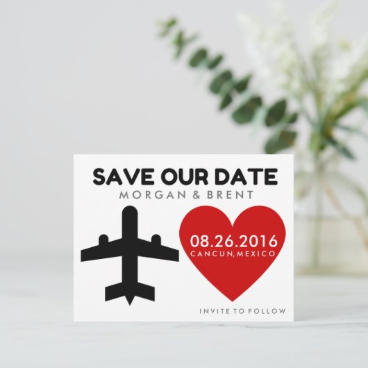 Mexico Destination Wedding Save Date Briefkaarten (Staand voorkant)