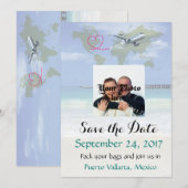 Mexico Destination Wedding Save the Date Card (Voorkant / Achterkant)