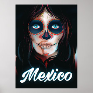 Mexico Dia van de Doden Vakantieposter Poster